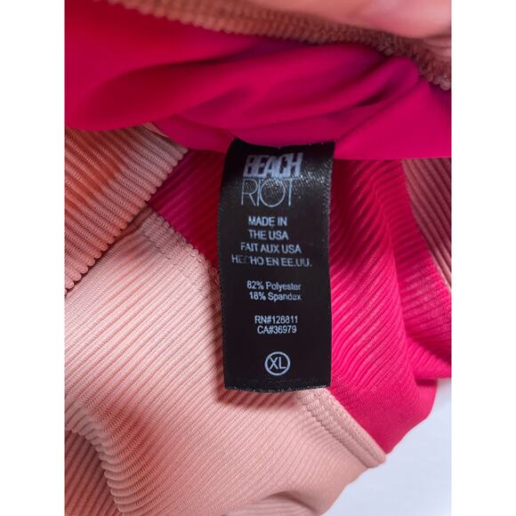 Beach Riot Gwen Top Sports Bra Rouge Color Block Size XL - Picture 6 of 7